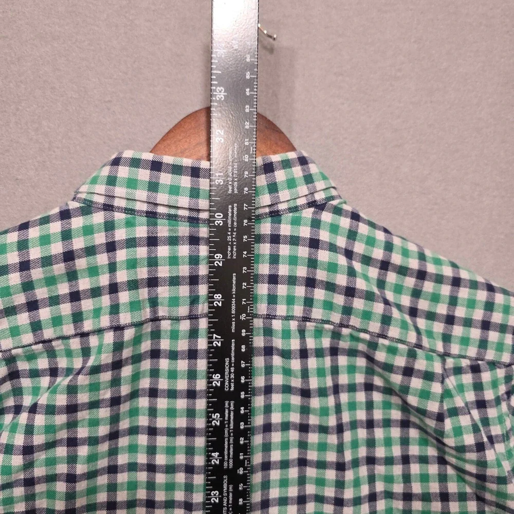 Banana Republc Mens Green Plaid Long Sleeve Button‎ Up Flannel Size XL